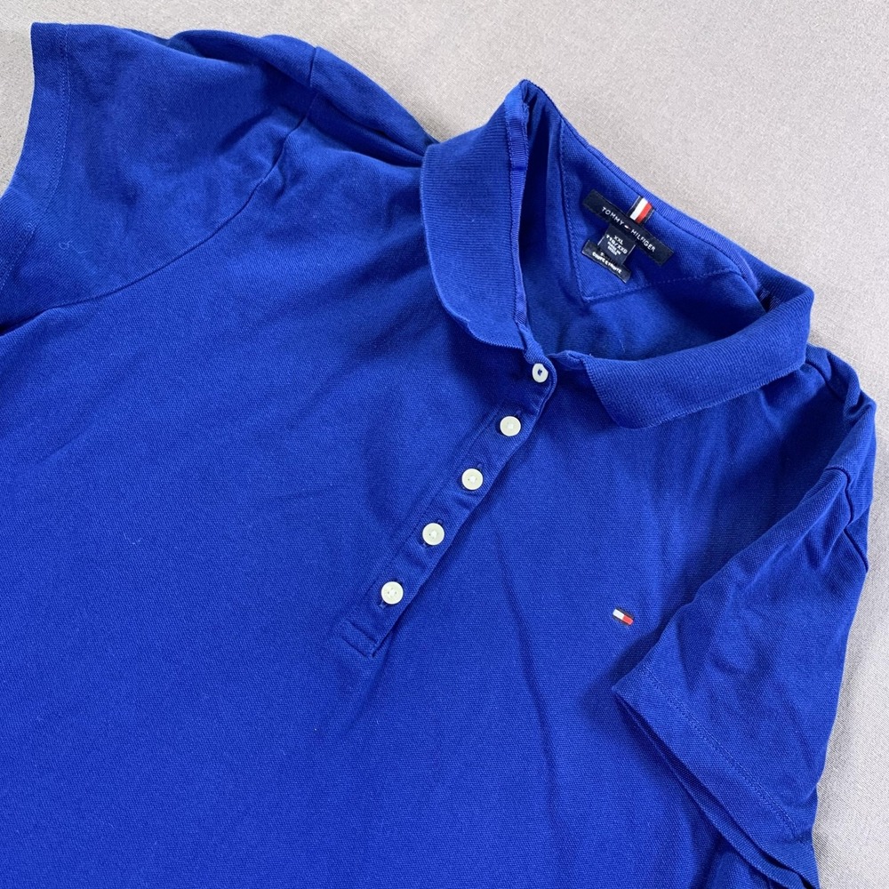 Tommy Hilfiger Dress Womens XXL Blue Slim Fit Polo Shirt Style Logo‎ Casual